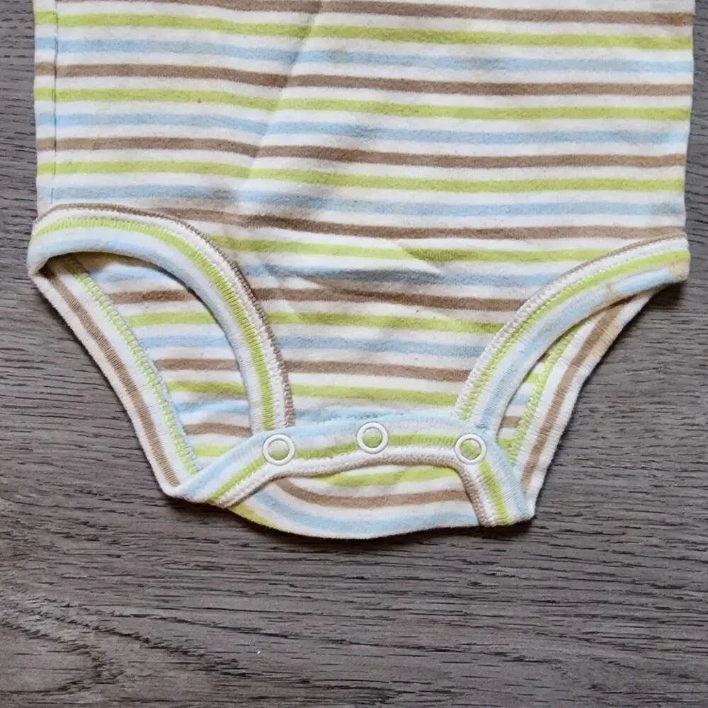 Carter's Boy's Infant Striped Short Sleeve Button Closure Bodysuit Size 6 Months